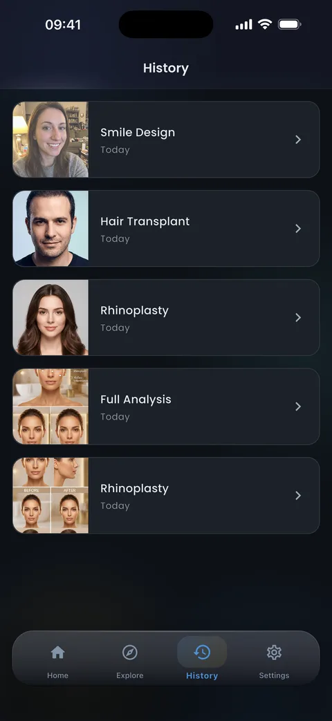 History of AI previews in the app
