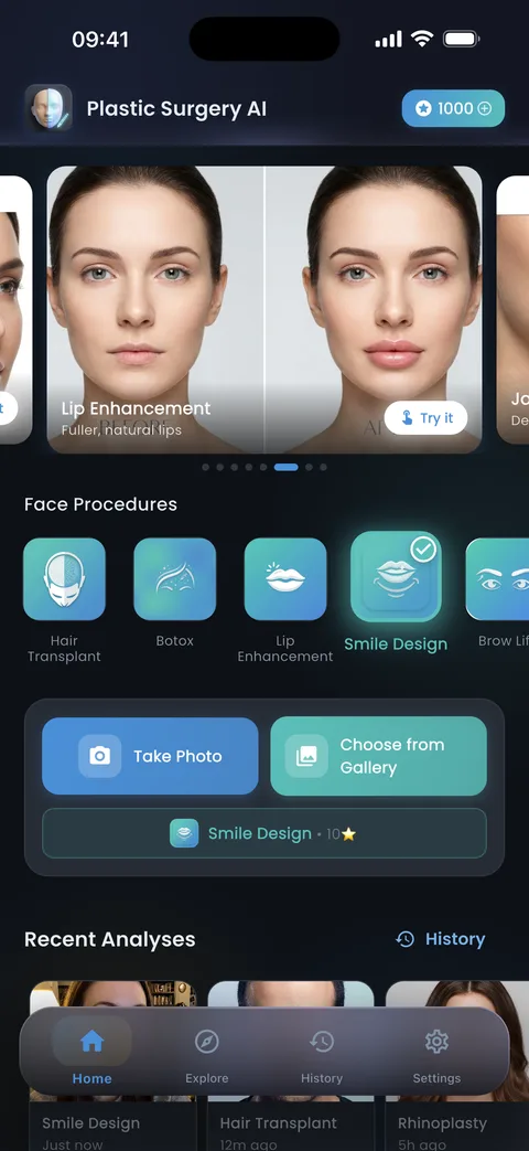 Choose a procedure in the app